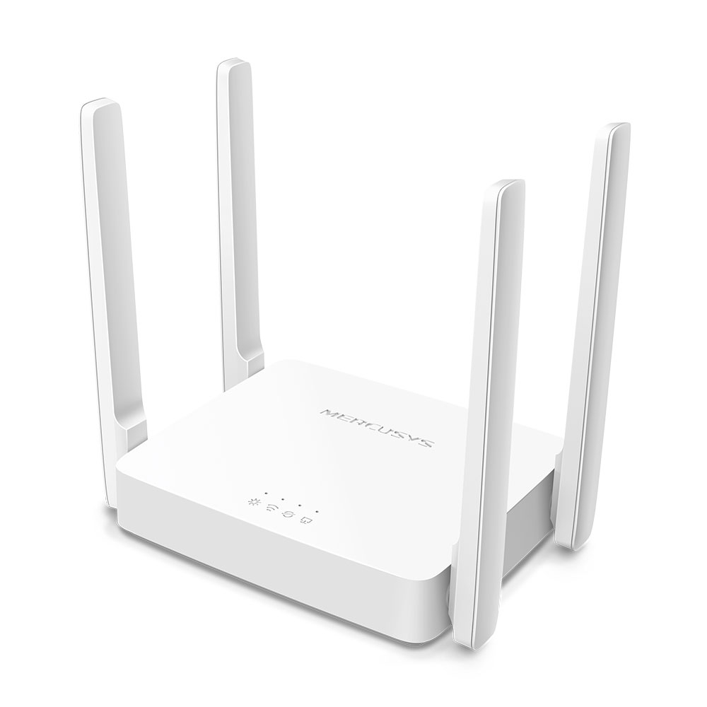 Mercusys AC10 AC1200Mb/s dual band WiFi ruter 2.4 & 5GHz – Ethernet 10/100Mb/s 2 LAN + 1 WAN, Router / AP / Range Extender mode, WPS dugme, roditeljska kontrola, 4 MU-MIMO antene, beamforming, ISP preset