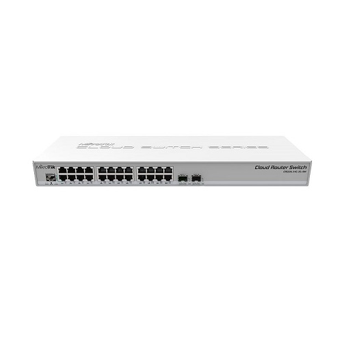 MikroTik CRS326-24G-2S+RM L3 upravljiv cloud routing svič 24 x 1GbE RJ45 & 2 x 10GbE SFP+, VPN / Firewall / Bandwith / Load balance, MTBF 22.8god, radna temp -40°÷60°C, PoE in / DC 10-30V, SwOS / RouterOS L5