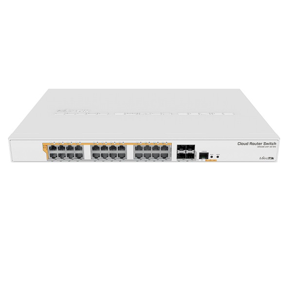 MikroTik CRS328-24P-4S+RM L3 upravljiv 450W PoE+ svič 24 x 1GbE (802.3af/at & Passive PoE) & 4 x 10GbE SFP+, VPN/Firewall/Bandwith/Load balance, MTBF 22.8god, radna -20°÷60°C, temp monitor& fan control, SwOS/ RouterOS L5