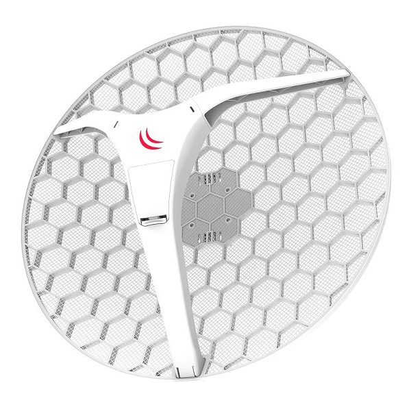 MikroTik LHG XL 5 ac outdoor 867Mb/s 802.11ac High Power link snage 316mW (25dBm) sa 27dBi / 7° dual polarisanom grid antenom 55cm, Nv2 TDMA, CPU 716Mhz, 256MB RAM, Gigabit PoE injector +24V, temp -40º÷70ºC,