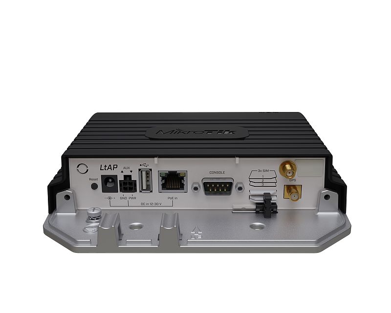 MikroTik LtAP LR8 LTE kit VPN ruter LoRa 863-870MHz + LTE sa 3 SIM do 150Mb/s + 2 miniPCIe + 802.11n WiFi N300Mb/s High Power 400mW + LAN 10/100/1000Mb/s PoE + GPS + USB, outdoor IP54, 128MB RAM, temp. -40°C÷70°C, ROS L4