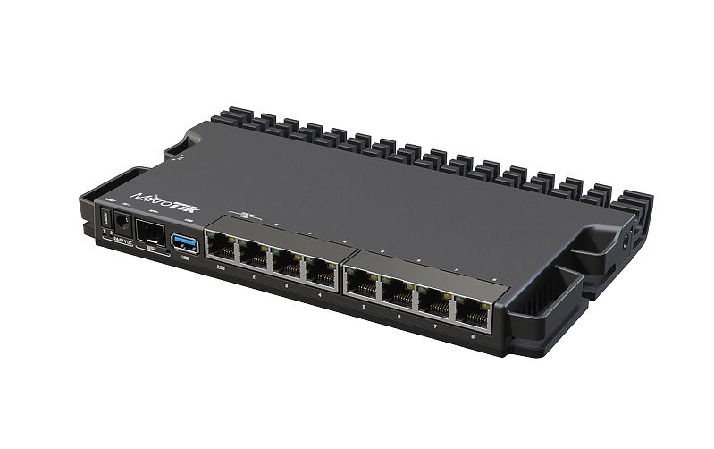 MikroTik RB5009UG+S+IN ruter sa 7 x 1GbE RJ45 & 2.5GbE RJ45 & 10GbE SFP+ LAN / WAN + USB3.0 za 4G LTE / Storage, 1GB RAM + 1GB NAND, 1-4 kom u 1U/19", PoE in, Armada Quad-core 1.4GHz, MTBF 22.8god, temp -40°÷60°C, ROS L5
