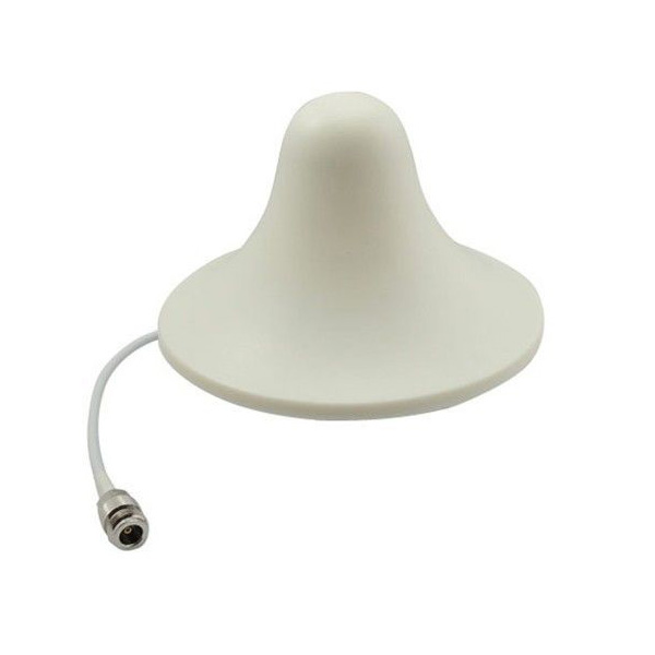 Omni antena 3dBi na 806-960+1710-2700MHz za GSM / 3G / 4G-LTE / WiFi / LoRa – plafonska / zidna oblika polulopte, N(ž) kon, H/V ugao 360°/68°, VSWR<1.5, UV & vodootporna, vetar 210km/h, temp.-40~65℃, RoHS (NC-8/27-3-360)
