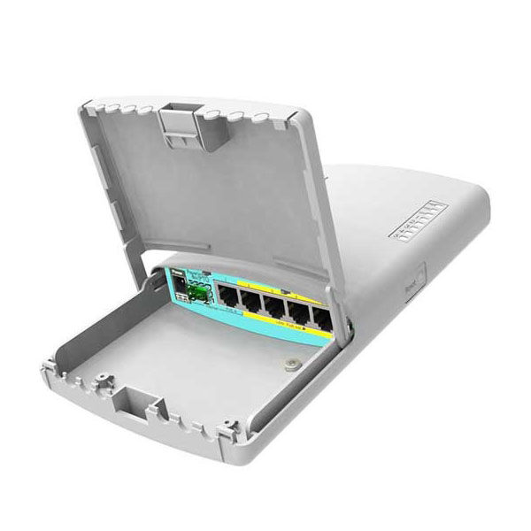 MikroTik RB960PGS-PB PowerBox Pro outdoor ruter sa 5 x Gigabit LAN/WAN port + SFP slot, VPN/ firewall/ bandwith, PoE in: 12-57V, PoE out: 802.3af/at, CPU 800MHz, 128MB RAM, temp. -40°C..+70°C, RouterOS L4