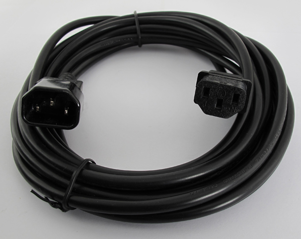 Napojni kabl 230V produžni sa C14 i C13 utikačima, dužine 5m - za PC, monitore, štampače snage do 2500W (NT-C14-C13-5m)