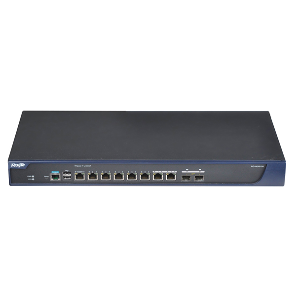 Ruijie RG-WS6008 Wireless kontroler, 8xGE (2xCombo RJ-45/SFP), konfigurisanje i upravljanje do 32 FIT AP-a (max 400), roming, Load Balancing & Sharing, RF Management, Local Forwarding, CAPWAP, WIDS, PEAP/SMS/QR Code Auth
