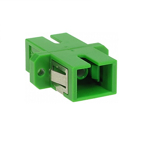 SC-APC/SC-APC singlemode fiber simplex adapter (1 x SC-APC SM), zeleni