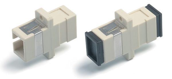 SC/SC multimode fiber simplex adapter (1 x SC MM), bež-sivi