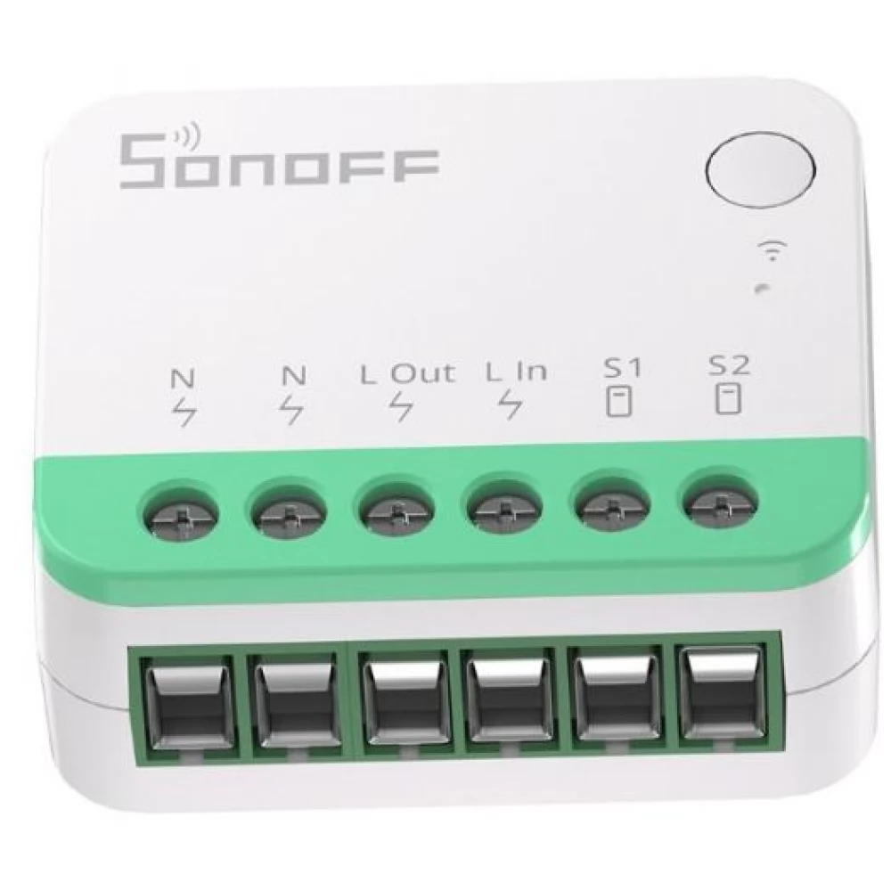 SONOFF MINI R4M smart-home prekidač 2200W, Matter i TÜV sertifikovan, vrlo malih dimenzija (33x40x17mm) za u doznu, ESP32 čip, sa S-MATE2 kontrolerima za složena scenarija, WiFi 2.4GHz, eWeLink, Alexa / Google Assistant