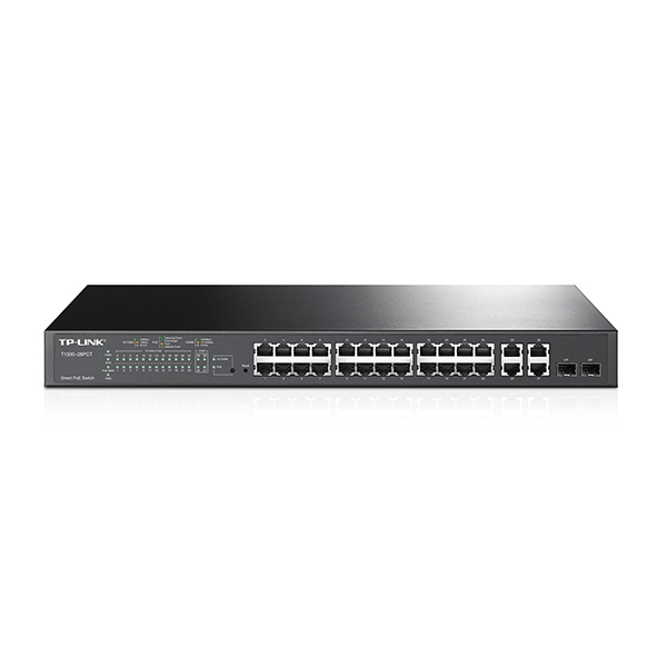 TP-Link TL-SL2428P Omada PoE+ L3-lite upravljiv cloud svič 24 x 10/100Mb/s PoE 802.3at/af do 250W + 2 SFP/RJ45 GbE + 2 RJ45 GbE, VLAN, SNMP, RMON, L2~L4 QoS, IGMP, ACL, Zero-Touch Provis, Web/ iOS/ Android/ Win/ Linux ap