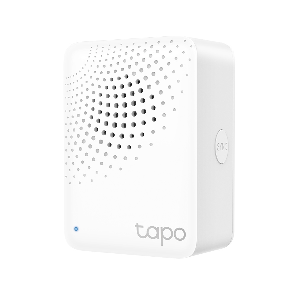 TP-Link Tapo H100 Smart Hub IoT za 64 uređaja (senzora – PIR pokreta, temperature, vlažnosti, kontakt, tasteri), 19 melodija - kućno zvono / sirena, WiFi 2.4GHz + RF 868MHz, app Tapo / Amazon Alexa / Google Home itd