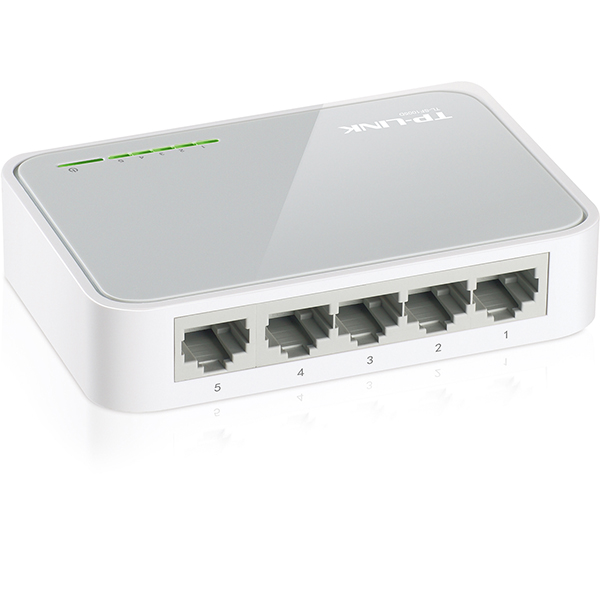 TP-Link TL-SF1005D 5-port 10/100Mb/s desktop svič, 802.3x flow control, 10K jumbo frame, auto-uplink every port, Eco energy-efficient technology – 60% manja potrošnja, max. 2.2W