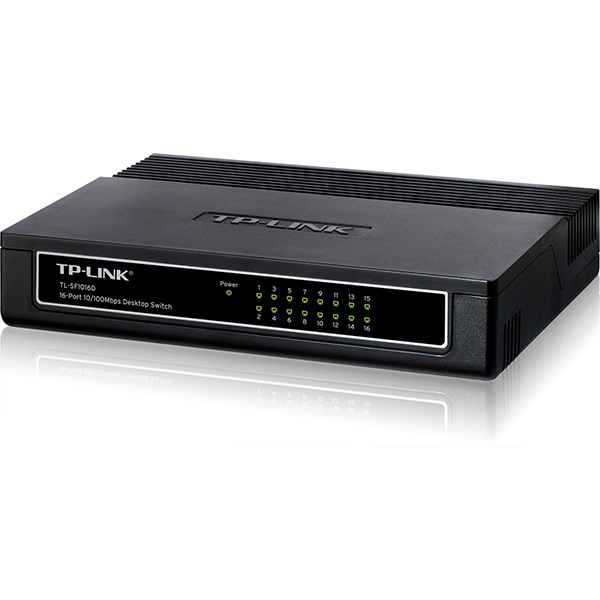 TP-Link TL-SF1016D 16-port 10/100Mb/s desktop / zidni svič, 802.3x flow control, 3.2Gbps switching capacity, auto-uplink every port, Eco energy-efficient – 80% manja potrošnja, max. 3.1W
