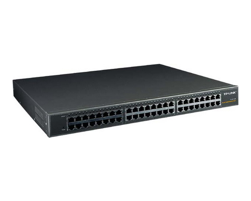 TP-Link TL-SG1048 48-port Gigabit 10/100/1000Mb/s desktop/ 19" rack svič, non-blocking architecture full wire-speed 96Gb/s capacity, 802.3x flow control, 10K jumbo frame, auto-uplink every port, eco-efficient max. 29.8W