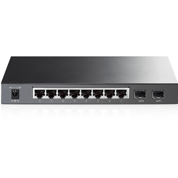 TP-Link TL-SG2210P Omada PoE+ upravljiv cloud svič 8 x 10/100/1000Mb/s PoE 802.3at/af do 61W + 2 SFP, VLAN, SNMP, RMON, L2~L4 QoS, IGMP, ACL, port security, Zero-Touch Provisioning, Web / iOS / Android / Win / Linux ap