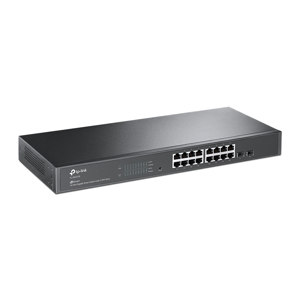 TP-Link TL-SG2218 Omada L3-lite upravljiv cloud svič 16 port 10/100/1000Mb/s + 2 SFP GbE, VLAN, SNMP, RMON, storm control, L2~L4 QoS, IGMP, ACL, port security, Zero-Touch Provision, Web / iOS / Android / Win / Linux ap