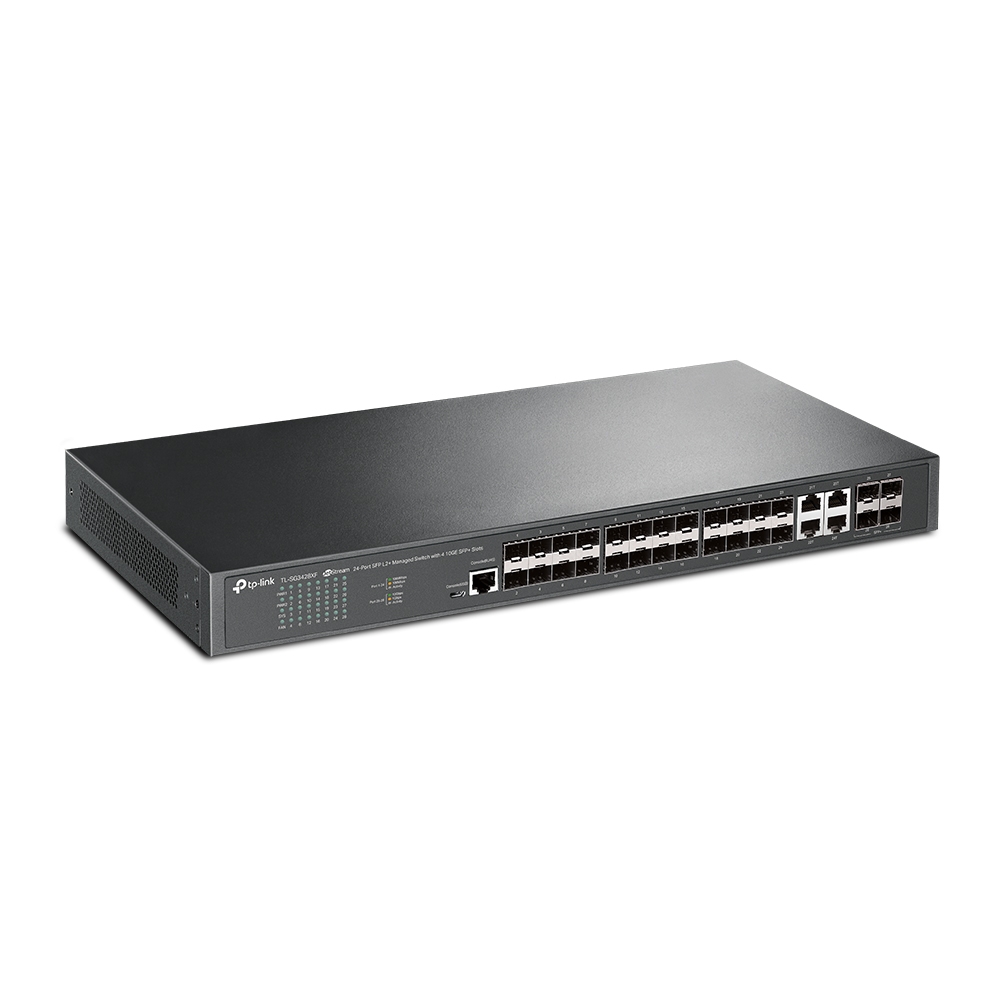 TP-Link TL-SG3428 Omada L3-lite upravljiv cloud svič 24 port 10/100/1000Mb/s + 4 SFP GbE, VLAN, SNMP, RMON, storm control, L2~L4 QoS, IGMP, ACL, port security, Zero-Touch Provision, Web / iOS / Android / Win / Linux ap